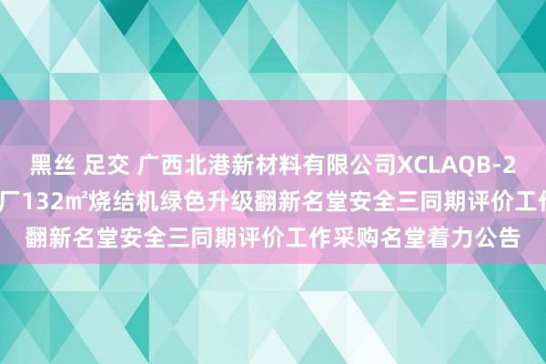 黑丝 足交 广西北港新材料有限公司XCLAQB-202410-22-01烧结厂132㎡烧结机绿色升级翻新名堂安全三同期评价工作采购名堂着力公告