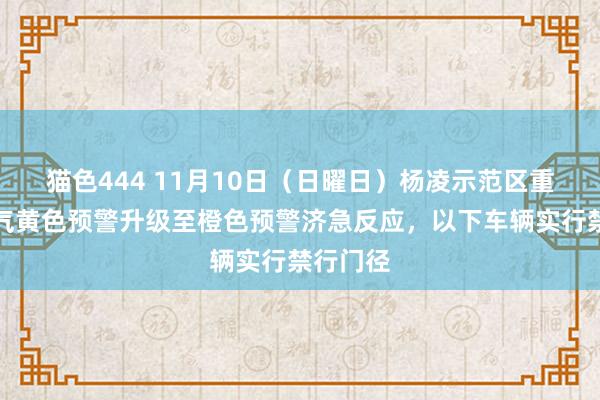 猫色444 11月10日（日曜日）杨凌示范区重欺凌天气黄色预警升级至橙色预警济急反应，以下车辆实行禁行门径