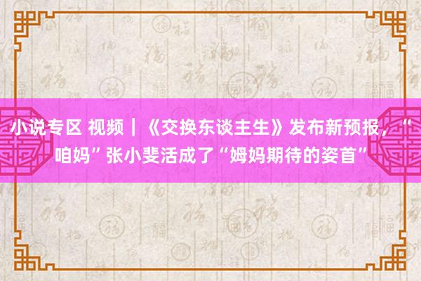 小说专区 视频｜《交换东谈主生》发布新预报，“咱妈”张小斐活成了“姆妈期待的姿首”