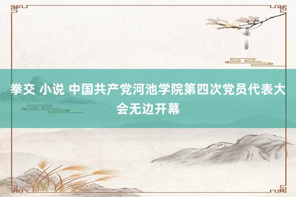 拳交 小说 中国共产党河池学院第四次党员代表大会无边开幕