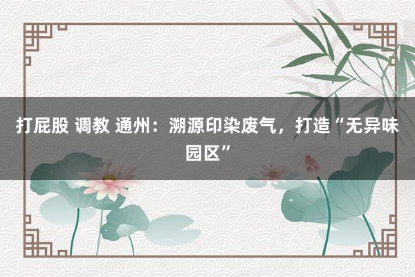 打屁股 调教 通州：溯源印染废气，打造“无异味园区”